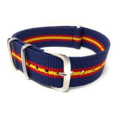 Classic Military Style Strap - Blue Yellow Red Stripe